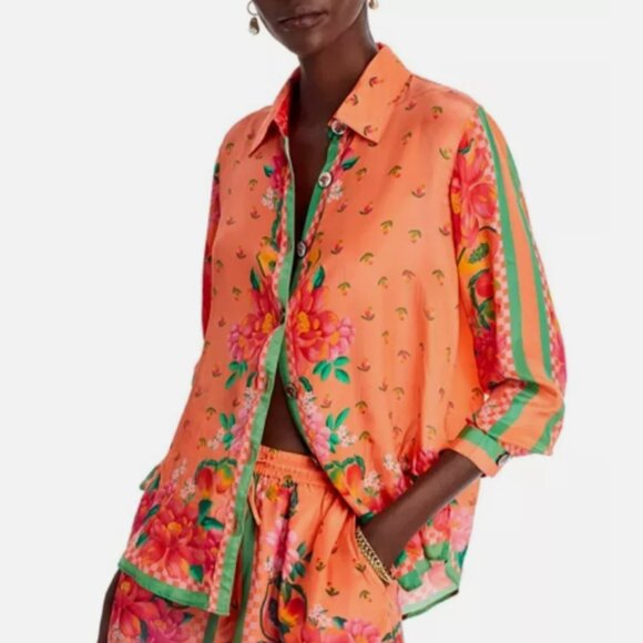 Brand New Farm Rio Fruit Garden Long-Sleeve Buttondown Shirt - Picture 15 of 16